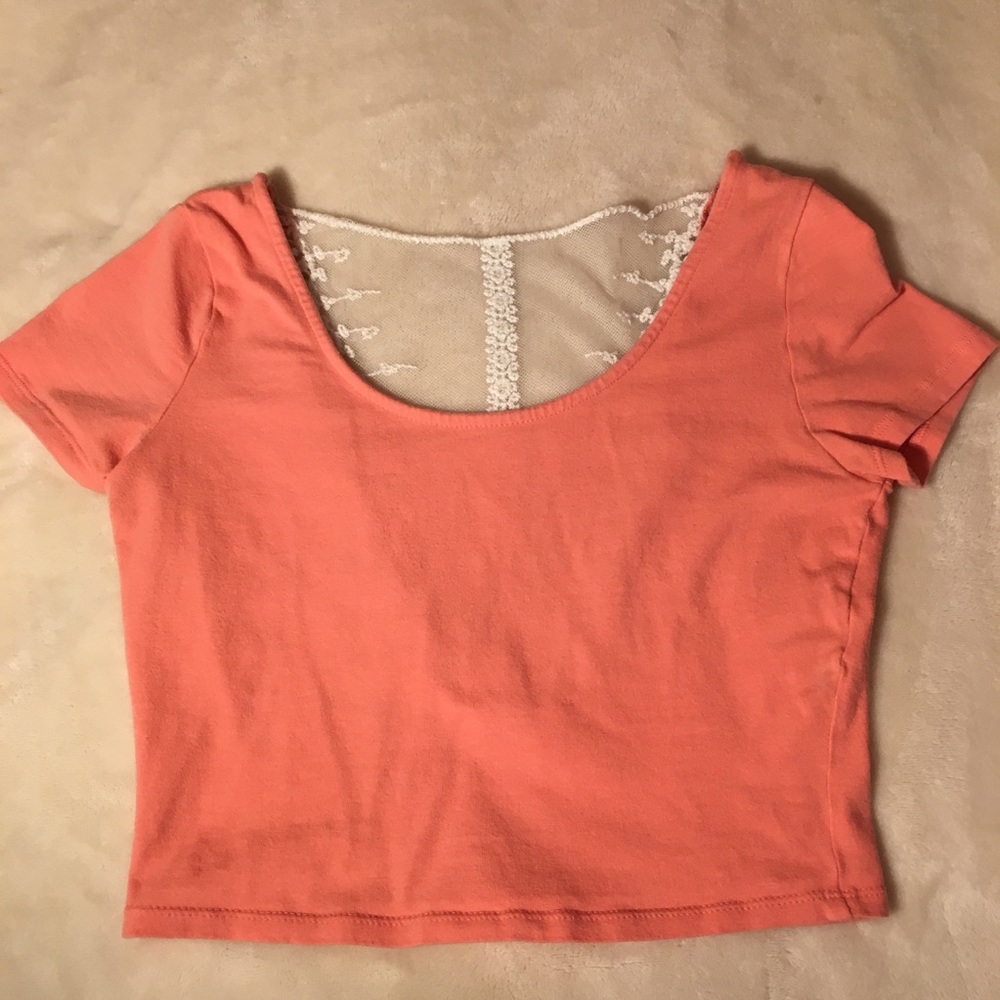 Charlotte Russe Peach Crop Top Size S